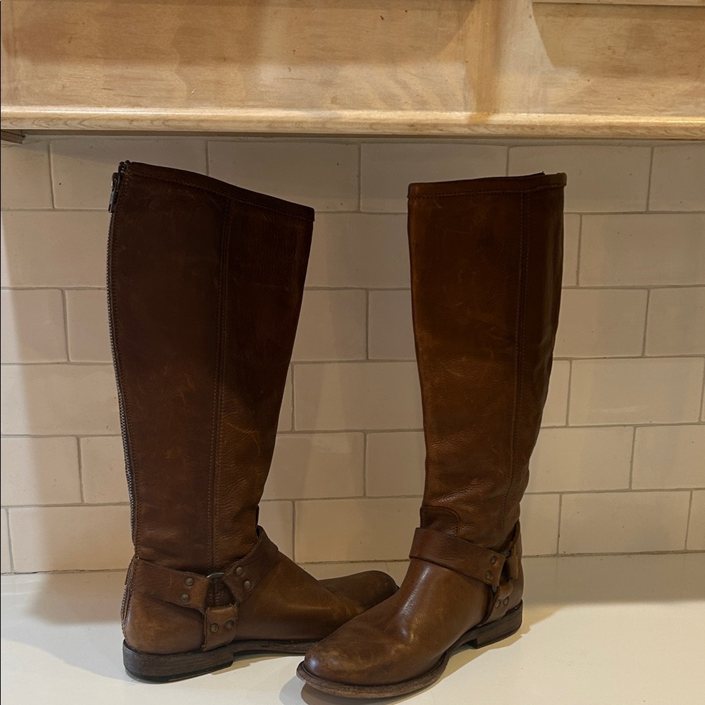 Frye Brown Heeled Boots